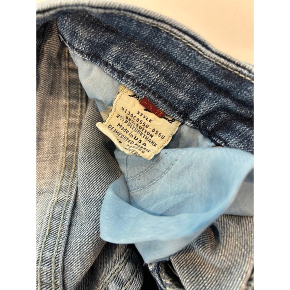Vintage 7 For All Mankind Low Rise "A" Pocket Flare Jeans Embroidered Pocket 26 - Picture 7 of 9